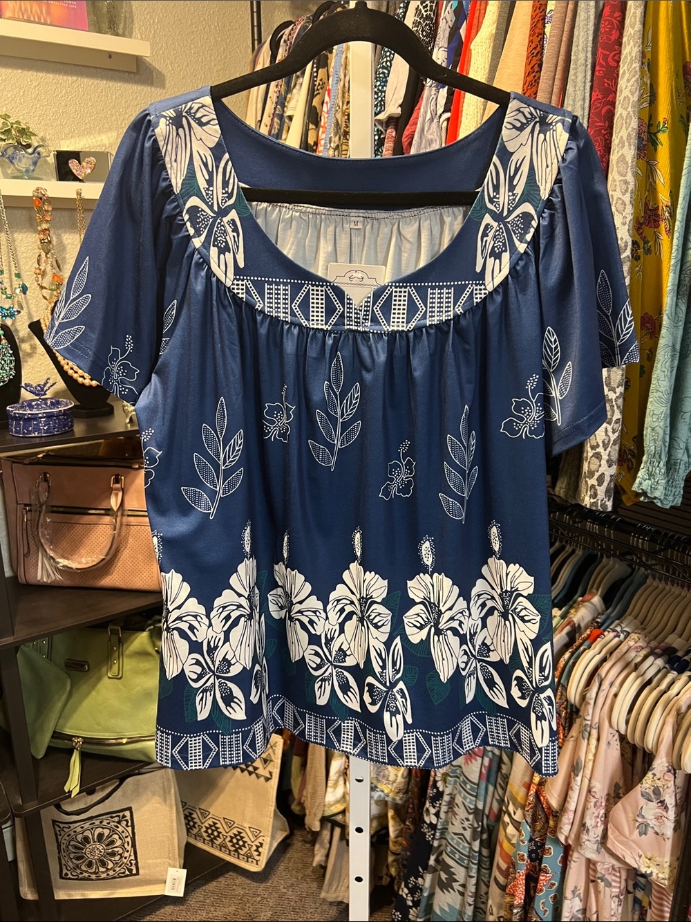 Blue Floral Top